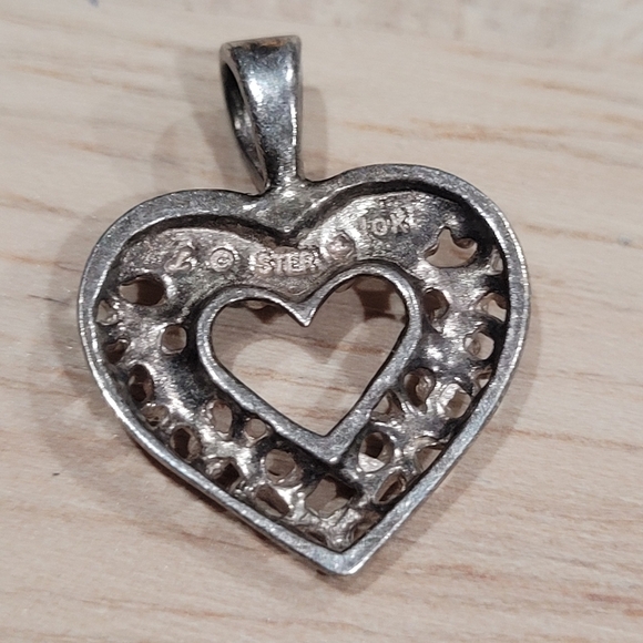 Black Hills Filigree Heart \U0026 Rose Sterling and 10K Gold - Picture 4 of 6